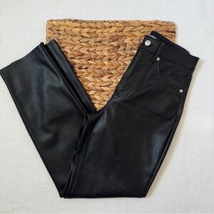 Express Modern Straight Lined Faux Leather Pants